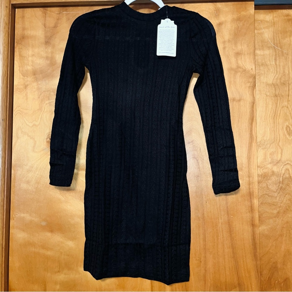 Band of the Free Elegant Black Knit Sweater Dress